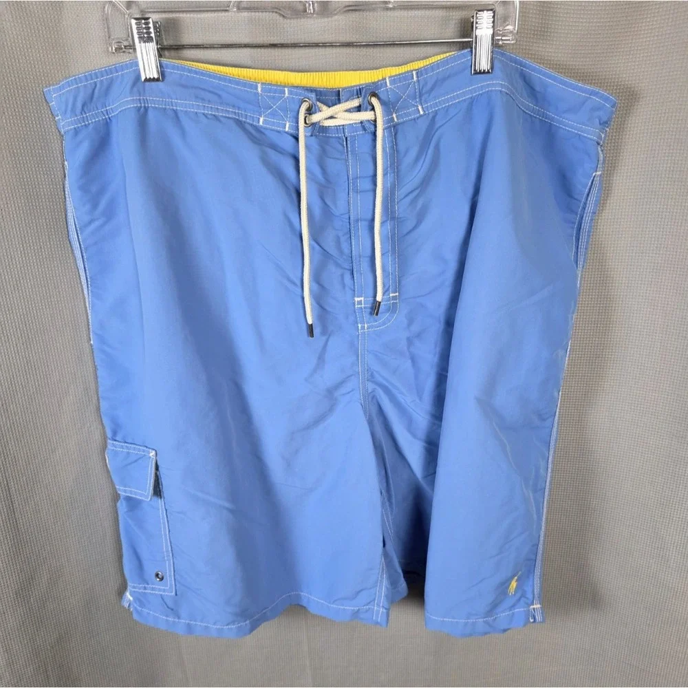 Polo Ralph Lauren Mesh Lined Swim Trunks Mens 3XB Blue Shorts Yellow Pony Beach